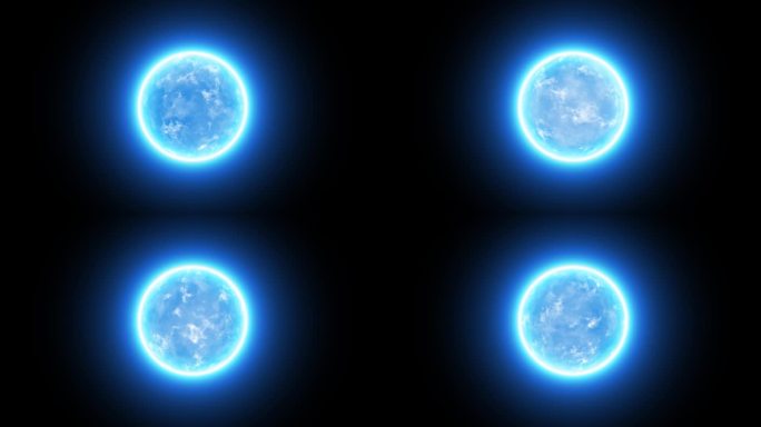 抽象的未来主义数字分子，等离子体能量科技球，蓝色粒子的能量，核物理，原子，魔法的能量，能量球球的背景