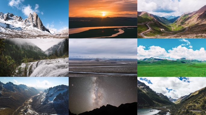 四川阿坝州自然风光航拍延时合集