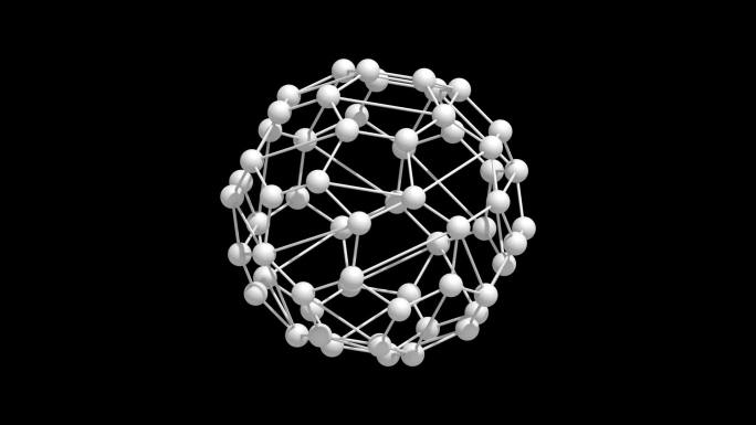 白色碳原子结构旋转透明元素