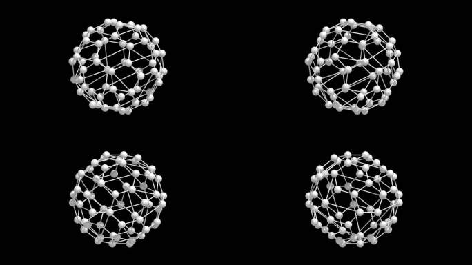 白色碳原子结构旋转透明元素