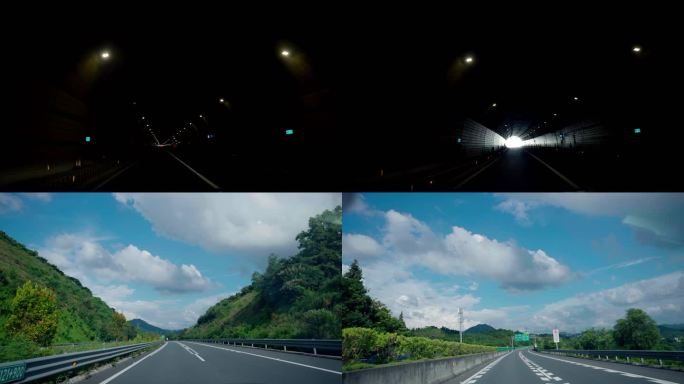 隧道 山洞 穿梭 马路 交通 高速 4K