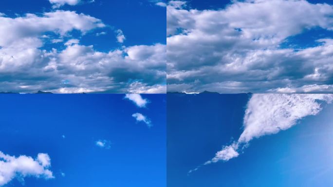 4组高质量4k蓝天白云走云带音效24秒