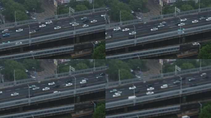 6K大雨中的高架桥车流【50p】