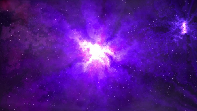 通过发光的星云和恒星飞行的4K 3D动画