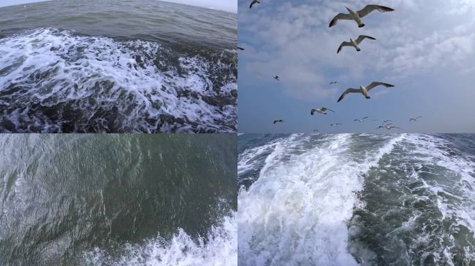 轮船行驶 海浪 浪涛 向前行驶