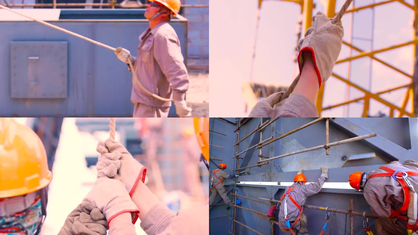 工程机械 塔吊吊车 工人劳动者