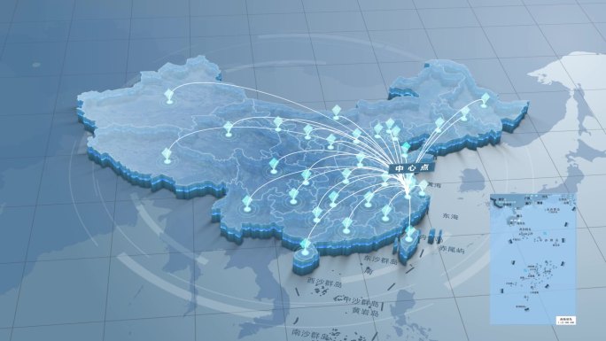 杭州辐射全国蓝色科技地图
