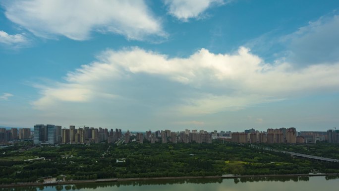 大同御河雨后云景延时视频