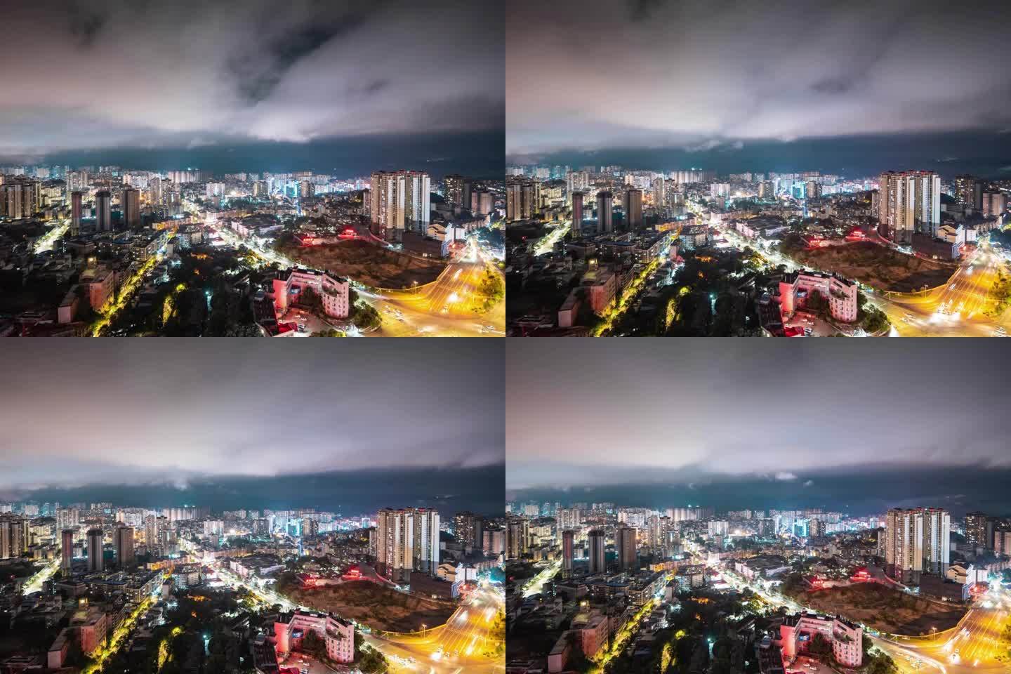 贵州省黔东南州凯里市城市夜景