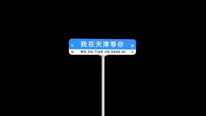 我在天津等你网红路牌带通道元素
