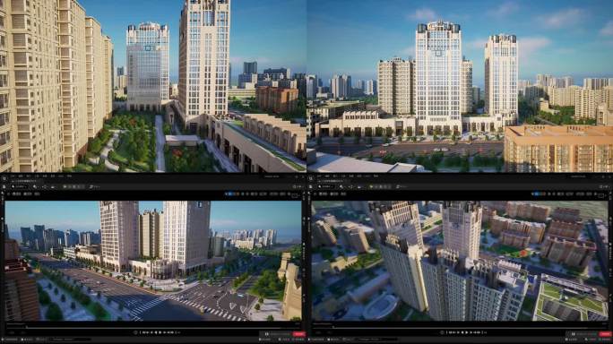 北京东湖国际中心鸟瞰大楼五环渲染