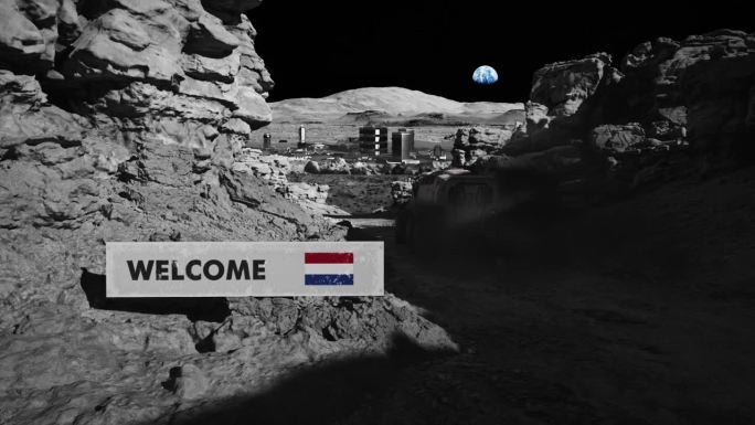 月球的太空殖民。月球车进入荷兰殖民地