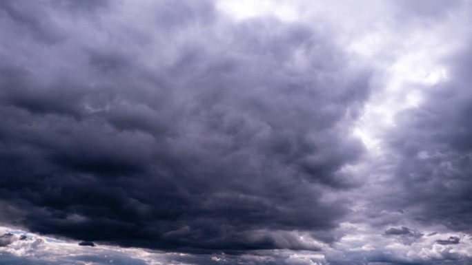 戏剧性的风暴云在天空中移动的时间延迟，云空间