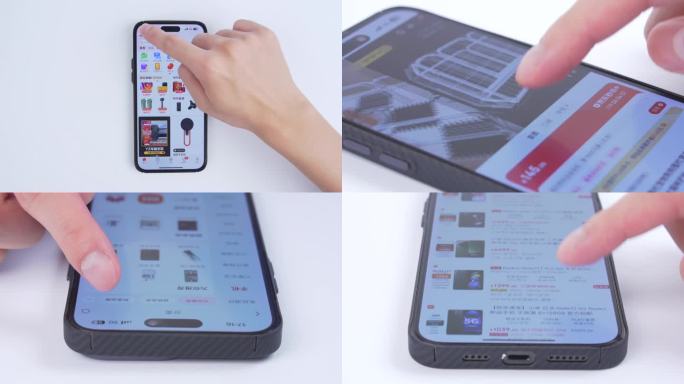 4k手机绿幕特写京东app购物浏览操作