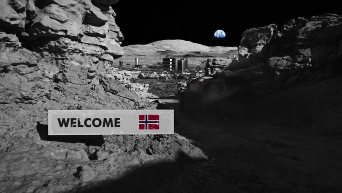 月球的太空殖民。月球车进入挪威殖民地
