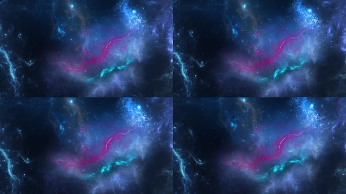4k视频空间星云循环背景移动的恒星空间背景星云。云