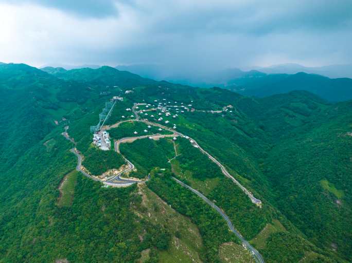 航拍浉河港何家寨大景航拍何家寨