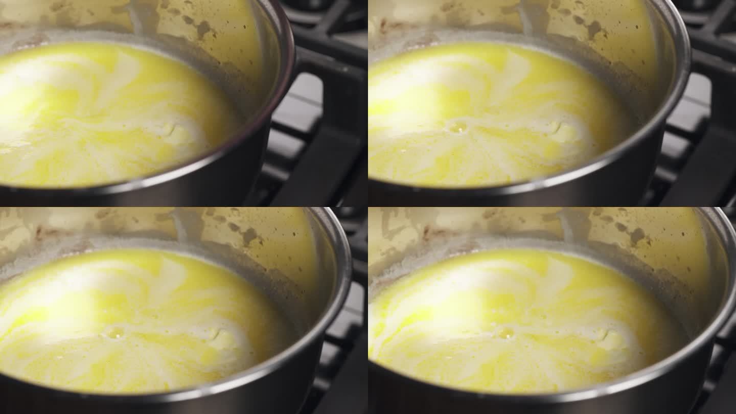 向融化的黄油中加入糖的幻灯片