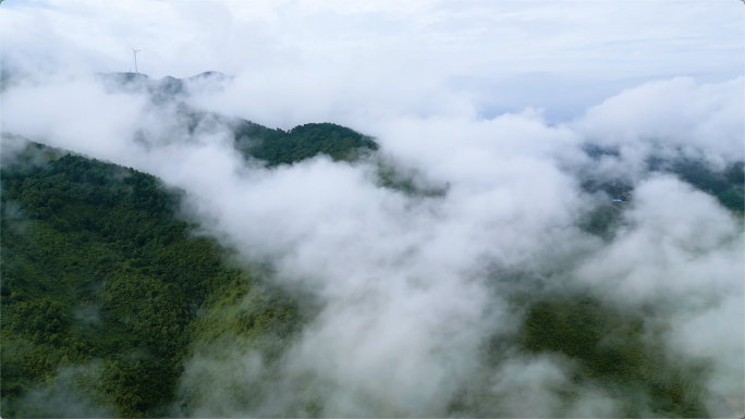 4k航拍云山云海森林云雾缭绕山川美景雨水