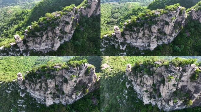 航拍山东淄博涌泉齐长城