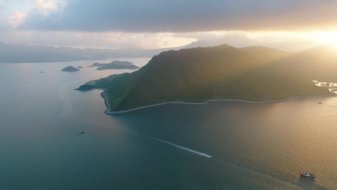 4k航拍惠州大亚湾海边港口