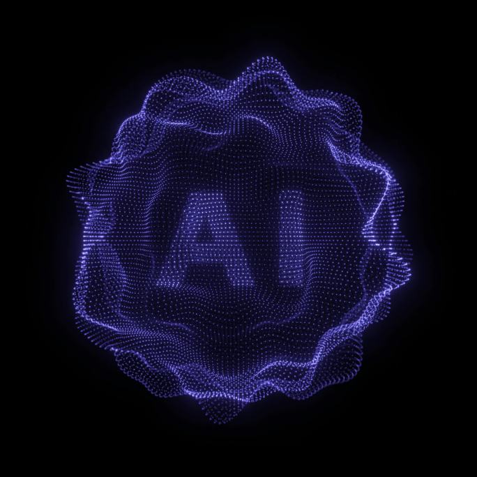AI人工智能抽象粒子特效 循环 透明通道