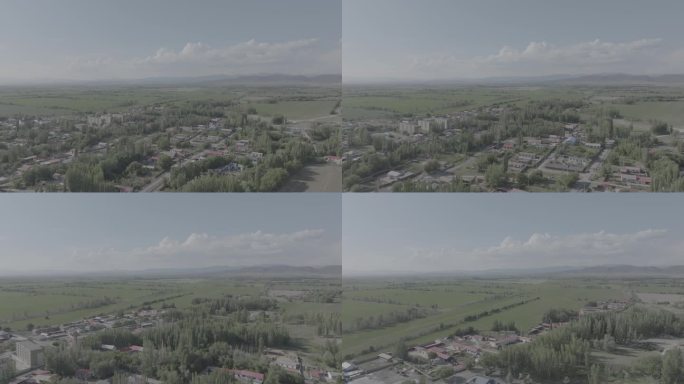 大气新疆塔城乡村航拍绿色生态