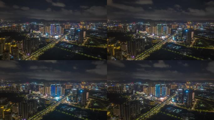 4K航拍延时深圳光明地标夜景2