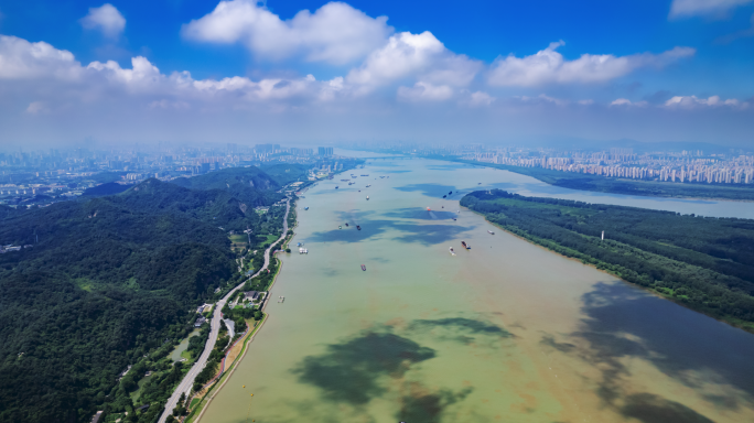 南京燕子矶幕府山高空航拍延时