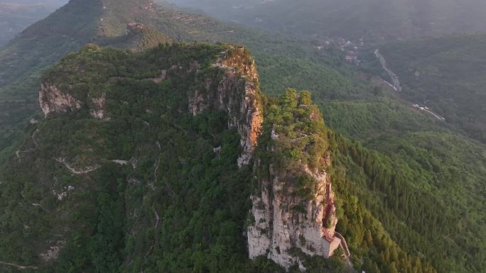 航拍山东淄博涌泉齐长城