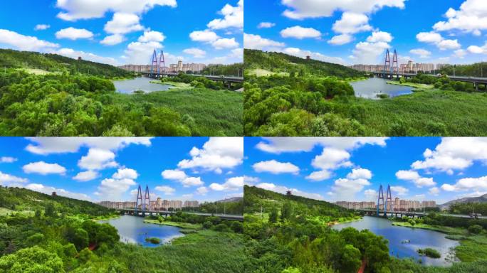 青岛丹山大桥2023夏天最新4k航拍