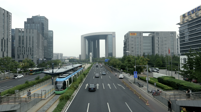 北京亦庄经开区地标街景延时宣传片4k