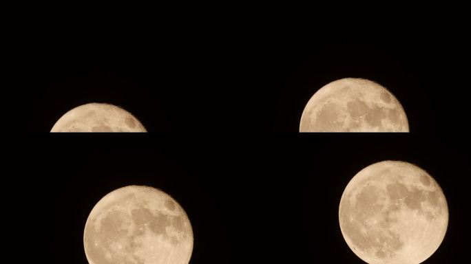 超级大月亮-满月月升-金色-3