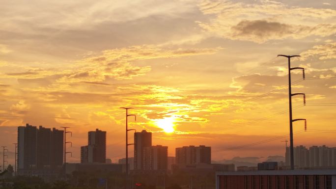 城市夕阳