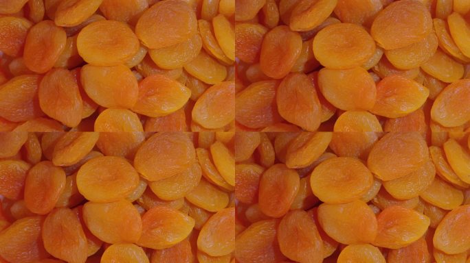 杏干的微距镜头，鲜亮可口。