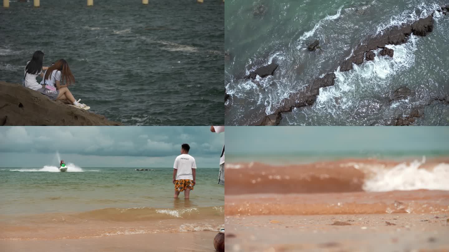 大海航拍风平浪静美丽海景