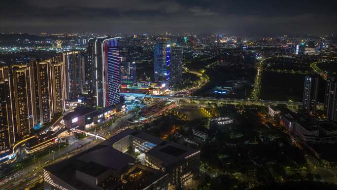 4K航拍延时深圳光明地标夜景1