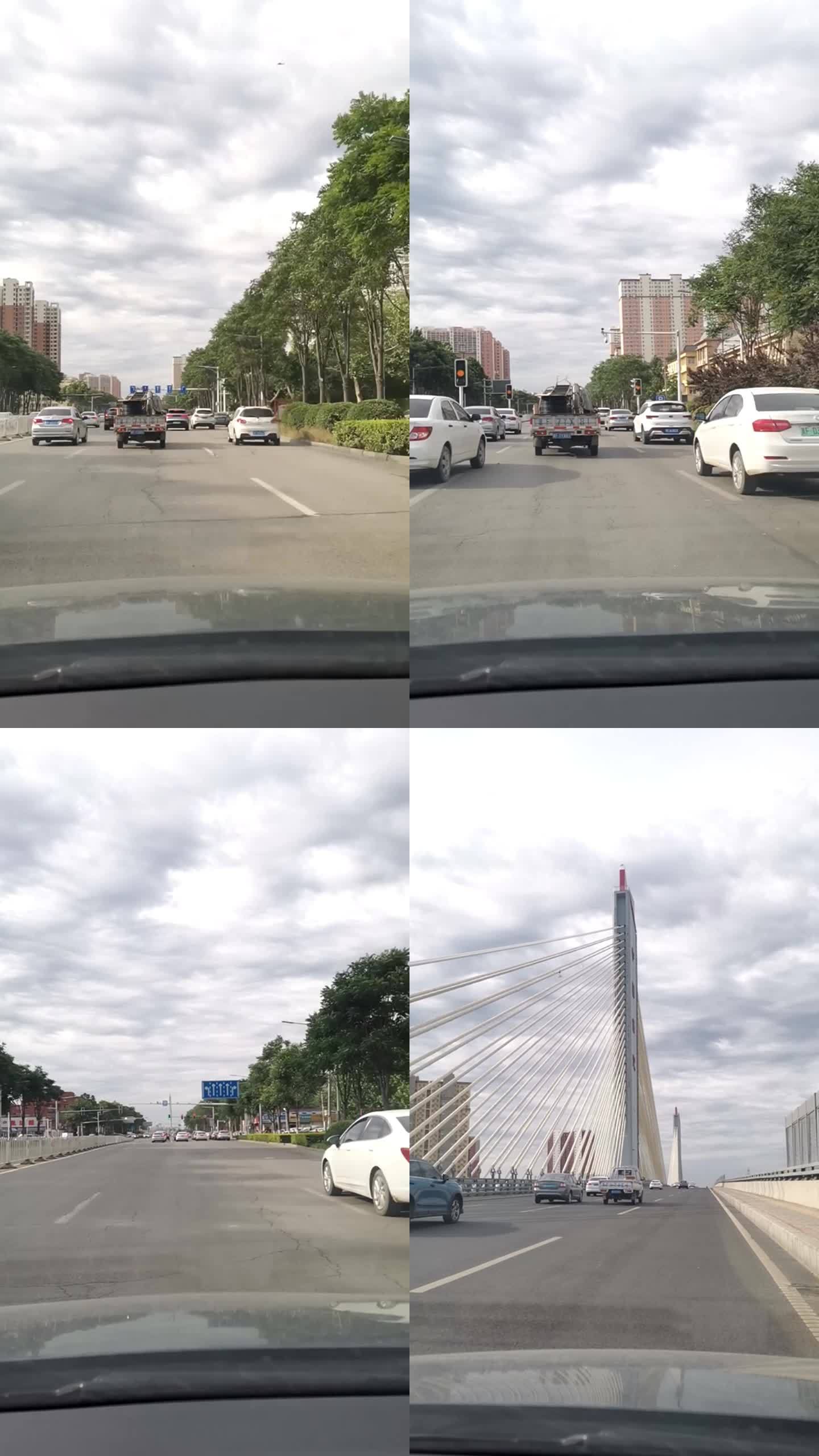 行驶在路上的汽车移动延时摄影车流城市