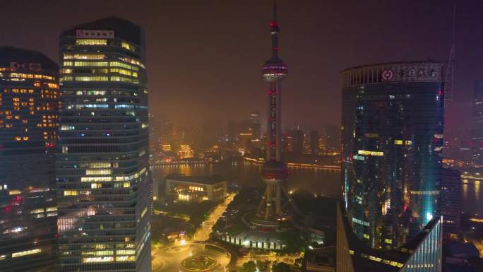 上海外滩陆家嘴高楼大厦摩天大楼车流办公大