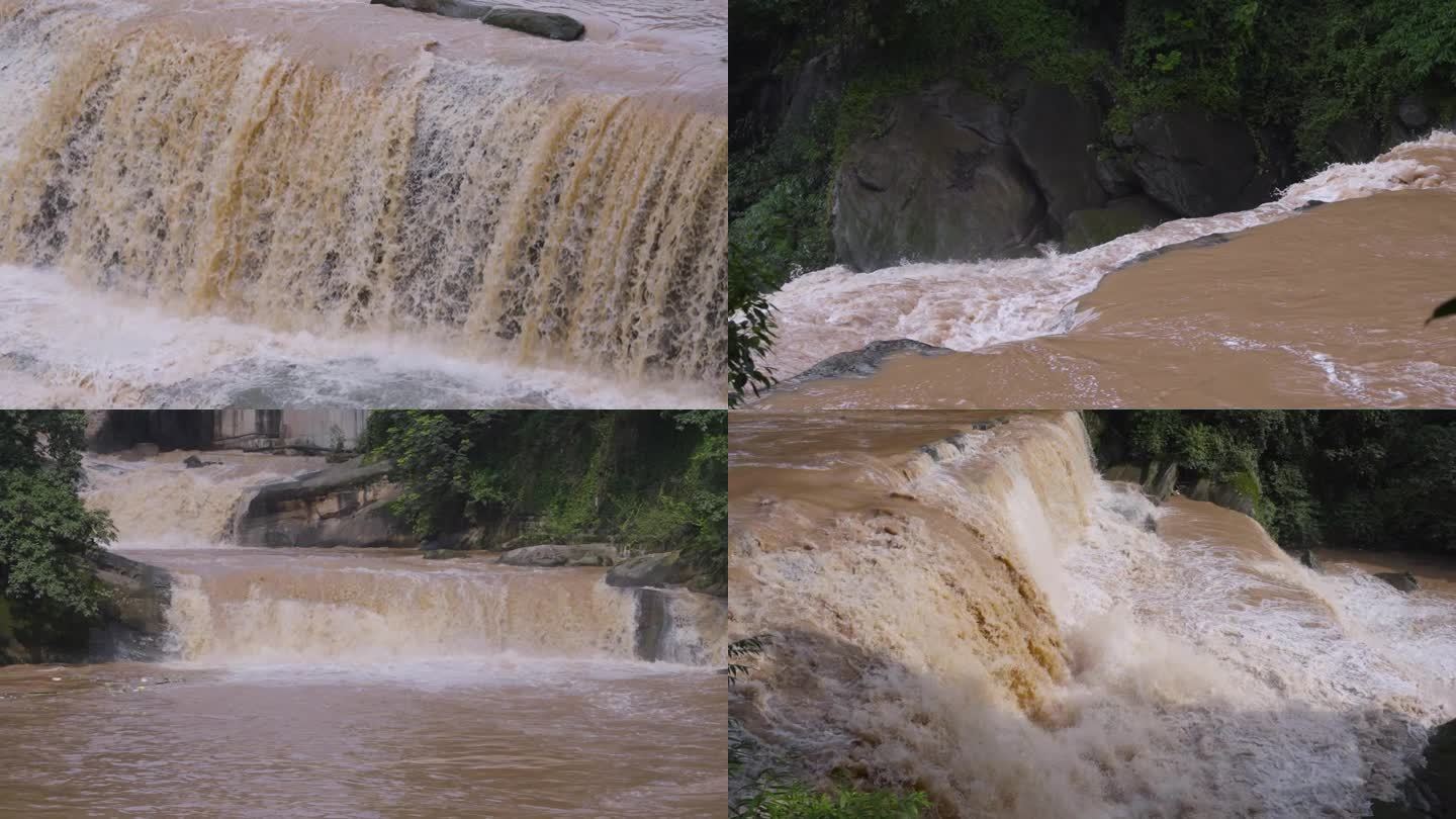 暴雨过后涨水的河流