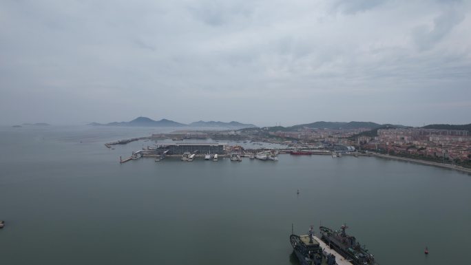 山东烟台长岛港口码头航拍 (2)