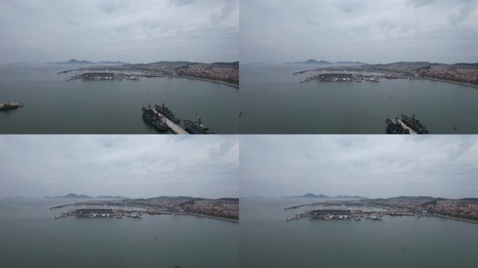 山东烟台长岛港口码头航拍 (2)