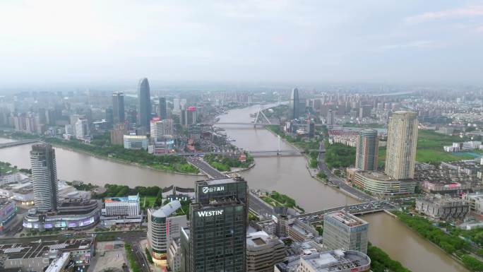 宁波市三江口白天全景4k