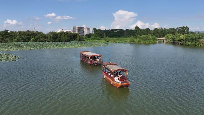 航拍江门古劳水乡旅游区