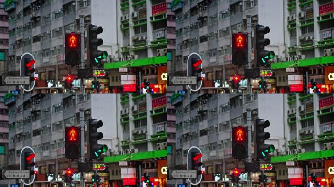 【正版素材】香港街头红绿灯5134