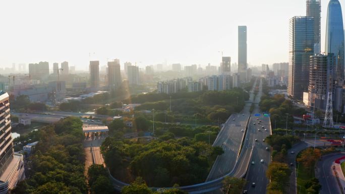 逆光 意境 唯美城市 琶洲