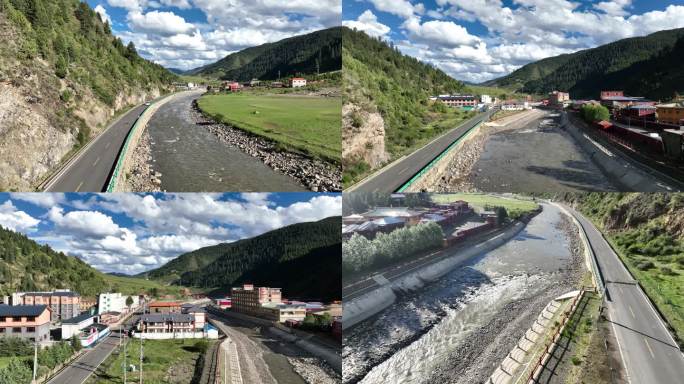 【4K】车辆行驶、高原藏区、大山白云