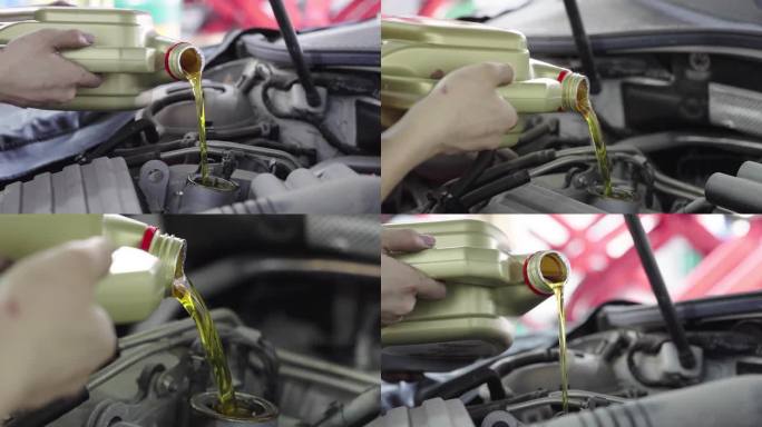 6个倒机油镜头汽车保养换机油