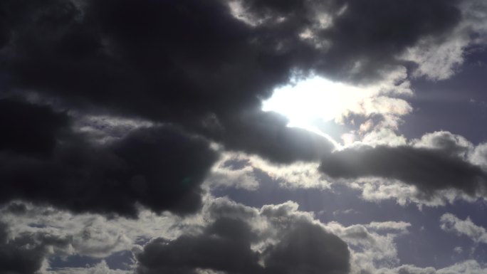 乌云阳光云朵移动延时阳光穿过乌云极端天气