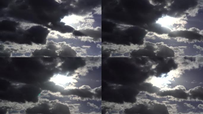 乌云阳光云朵移动延时阳光穿过乌云极端天气